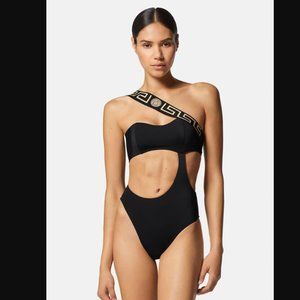 Versace Greca Border One Piece Swimsuit Cut Out